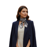 70x70 Leopard  Grau Seidentuch Bandana NN12